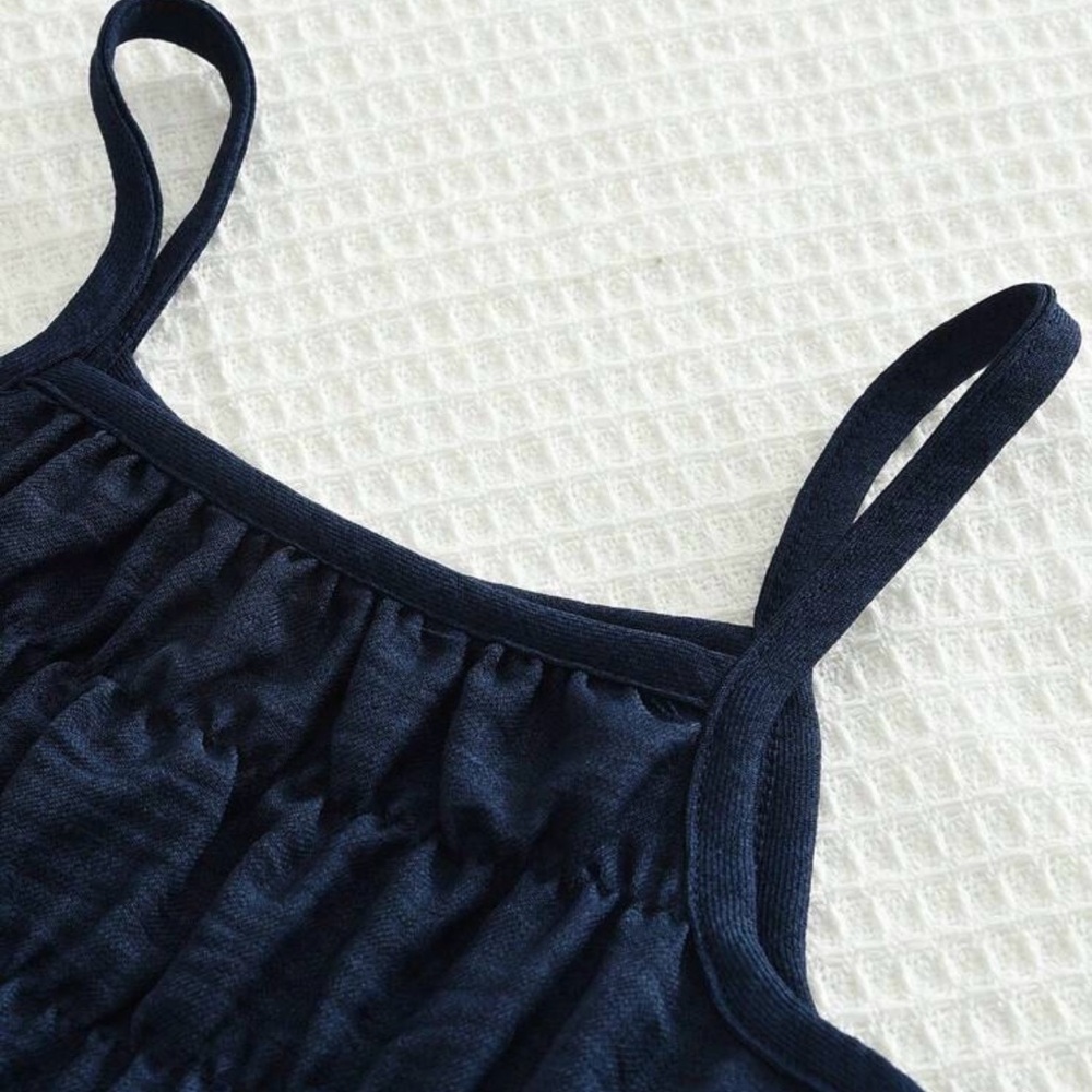 New Tween Girl 2-pc Tank Top and Wide Leg Pants Set, Navy Size 12 - Picture 5 of 9